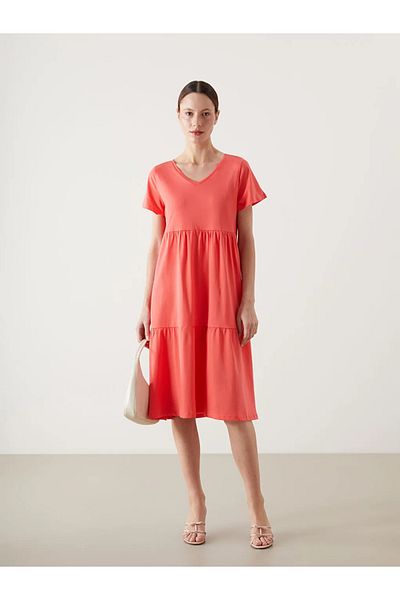 LC Waikiki Lcw Comfort V-Neck Women's Dress