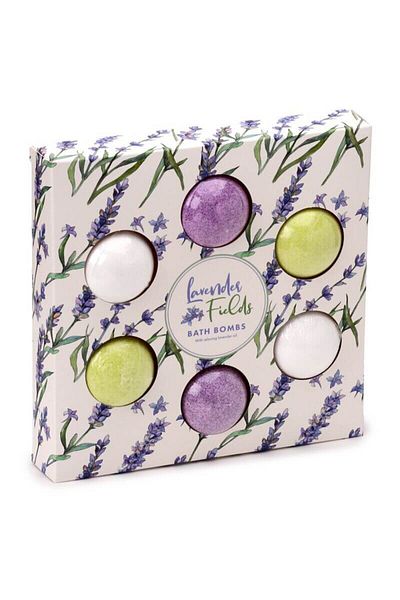 Puckator Bath Bomb Gift Set, Aromatherapy, Pick Of The Bunch, Floral Pampering With Lavender, 6 X 70 G