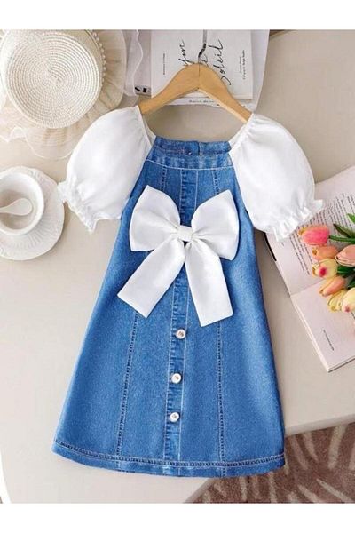 Ribbon kids Дънкова рокля + панделка за коса