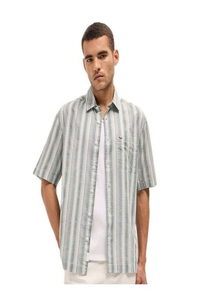 The Bear House Men's Multi-Color Printed Vertical Stripes Relax Fit Casual Shirt for Every Occasion