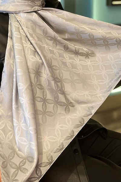 Sultan Eşarp Sultan Jacquard Shawl - Flower Pattern - Slj001-16 - Gray