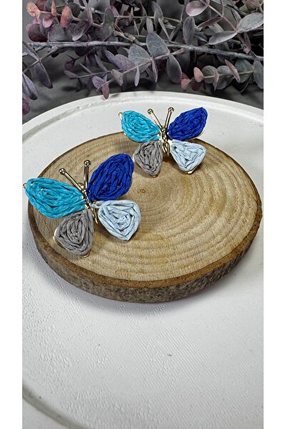 LUTEENS أقراط الفراشة من القش