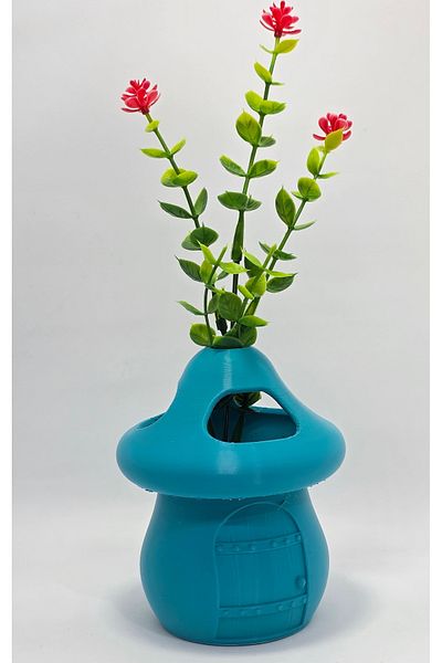 CEVİZ DİZAYN Walnut Design Sima Mushroom Pen Holder Floral Three Compartment Organizer
