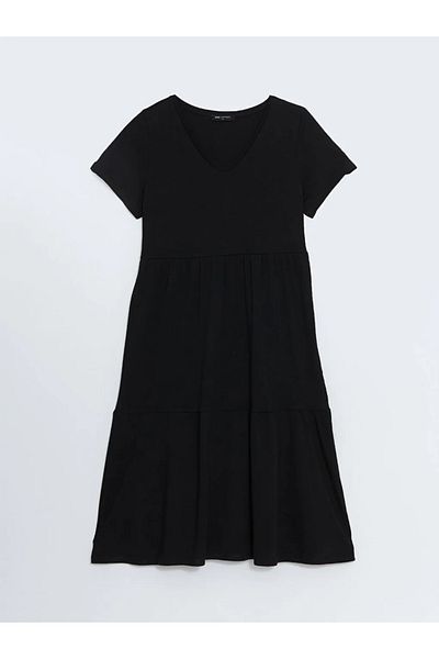 LC Waikiki Γυναικείο φόρεμα LCW Comfort με V λαιμόκοψη