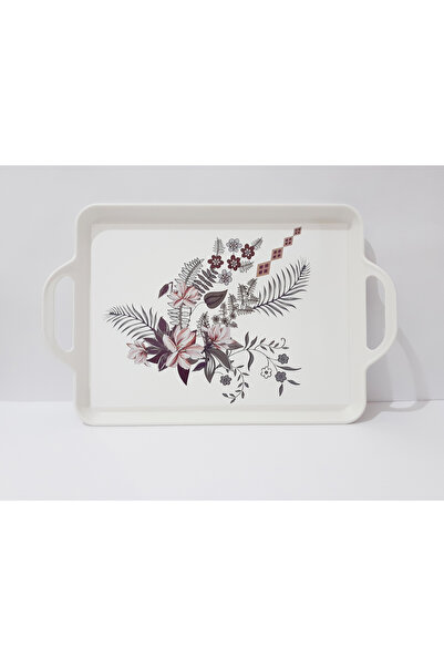 renkli çiçekler Tea Tray 39.5X25.5 cm Patterned Plastic Tea Coffee Tray Presentation Tray