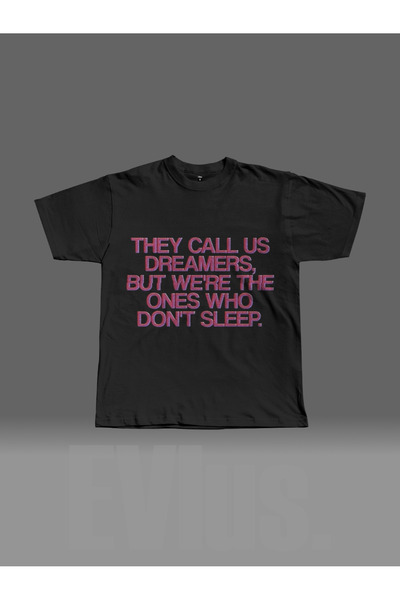 EVIus Oversize kroj Zovu nas sanjarima Štampano okrugla kragna T-shirt