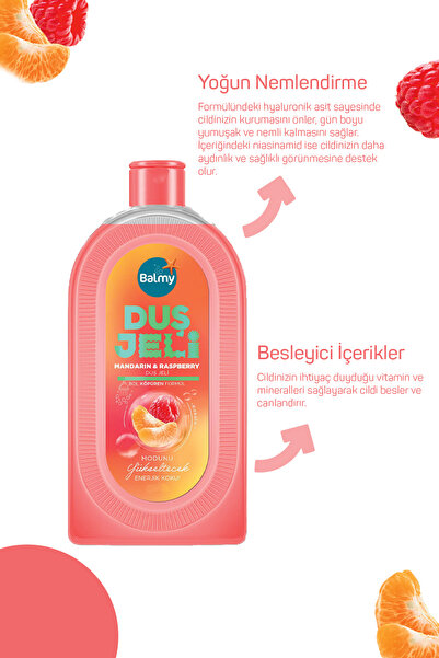 Balmy Besleyici ve Nemlendirici Mandalina Ahududu Aromalı Duş Jeli 450 ML