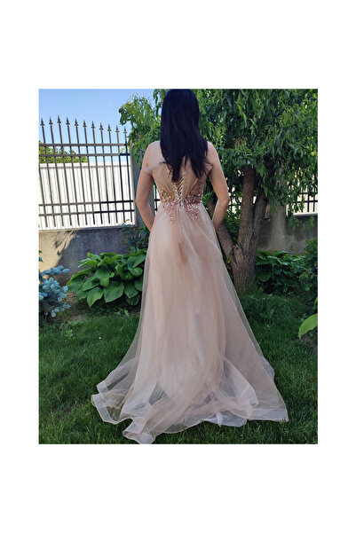 OEM Nude sequined evening dress