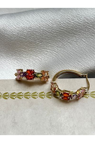 Lavienta Gold Color Waterway Vip Hoop Earrings
