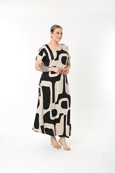 XL Modam Xlmodam Women Black Mink Lycra Oversized Dress