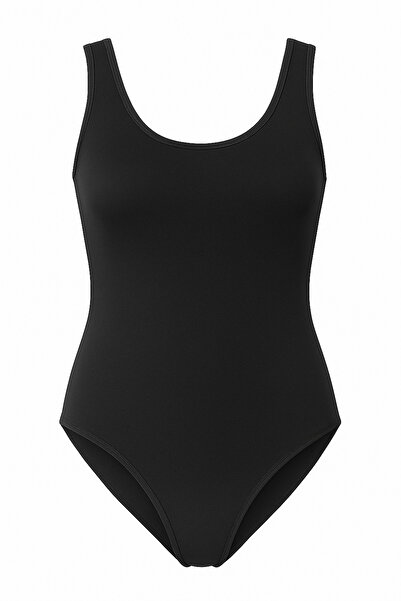 Lienna Women's Cotton Stretch Fabric Combed Cotton Thick Strap Black & White 2-Piece Hooked Bodysuit