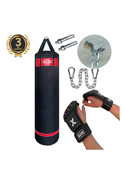 Excalibur Polystar Boks Kum Torbası 120 x 30 cm Siyah - Eldivenli