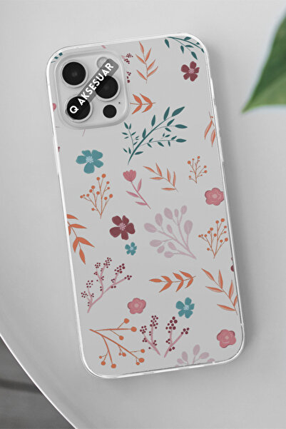 Q Aksesuar Tecno Camon 19 Pro Uyumlu Renkli Çiçekler Tasarımlı Şeffaf Telefon...