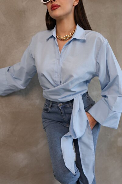 fiabafashion KUŞAKLI BAĞLAMALI İSPANYOL KOL GÖMLEK