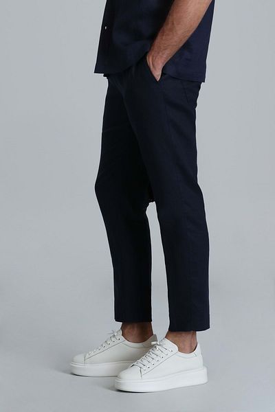 Lufian 111190328 Karl Sports Men's Chino Pants Slim Fit Men's Trousers Navy Blue