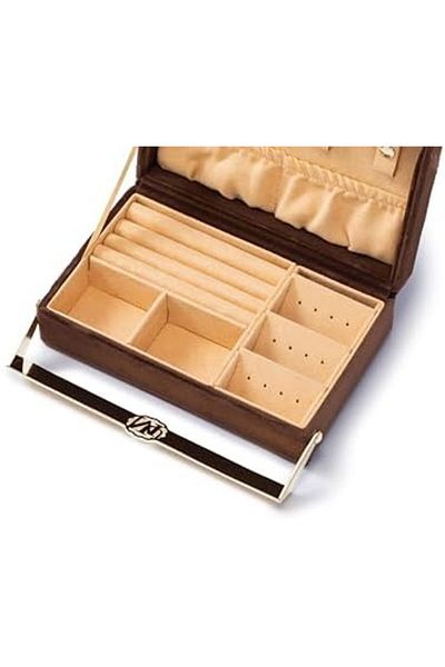 l'elefante Elegant Velvet Jewelry Box by Levant - Multi-layer Organizer with Lock and Mirror - Jewelry Holder f
