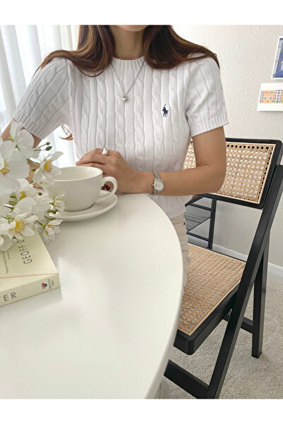 meday Clothing Bluză tricotată de vară cu mânecă scurtă pentru femei