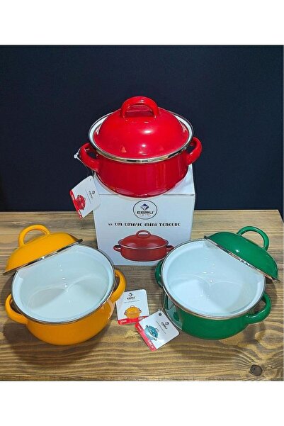 abnturk 12 cm Emaye Turuncu Mini Tencere