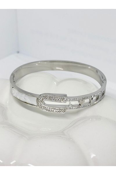 sulyra Silver stone cuff bracelet