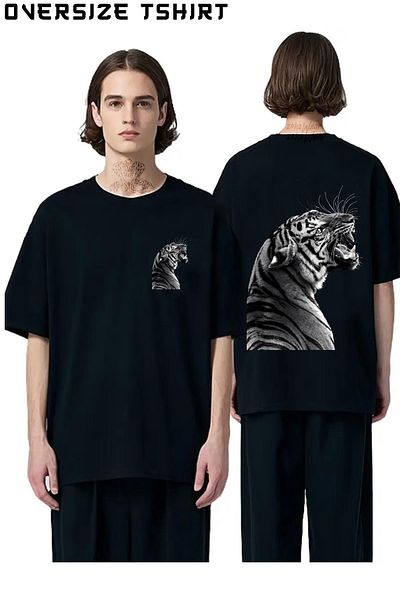 ZOKAWEAR Tiger-V4 Back Printed Oversize T-Shirt