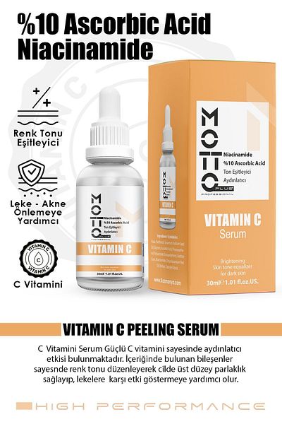 Motto Plus Professional Vitamin C Color Tone Equalizing and Brightening High-End Peeling Care Serum