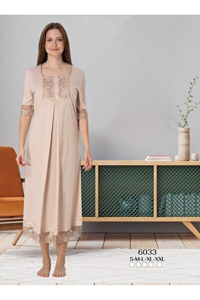 Lohussa Bež Čipka komad specijalnog dizajna letnja Pamuk trudnička haljina