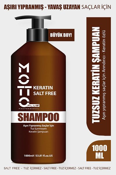 Motto Plus Professional Keratin - Salt-Free Hair Care Shampoo 1000ml