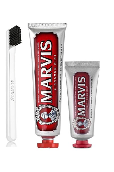 Marvis Cinnamon Mint 3'lü 85 ml 25 ml Yumuşak Diş Fırçası