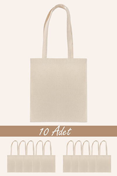 Butik Baskısız Ham Bez Çanta %100 Pamuk | 35x40 Cm | 140 Gr/m² | Doğal Renk Punch Çanta | 10 Adet