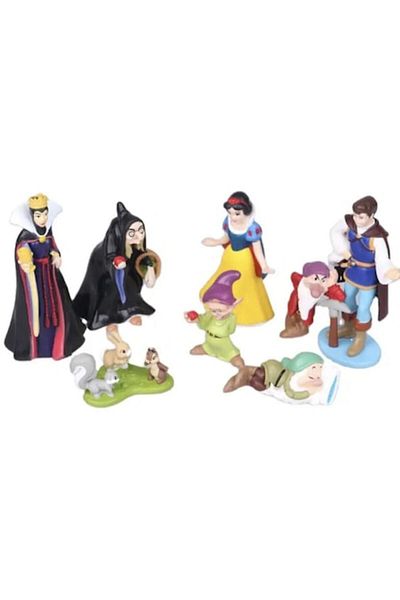 OEM Set 8 Figurine Alba Ca Zapada, Regina, Vrajitoarea, Pitici, Animale, Tnagora®, 10 cm