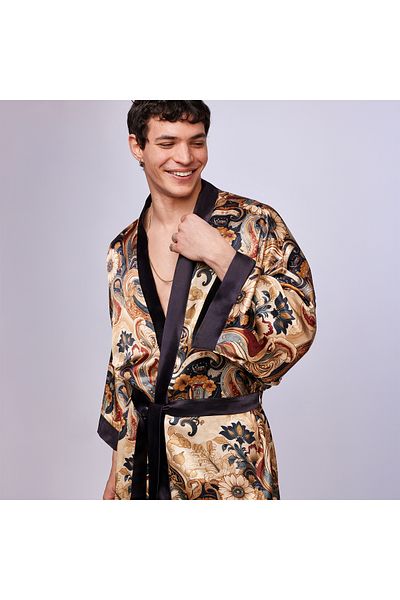 Dear Deer Noir Garden Luxury Kimono & Pants Set