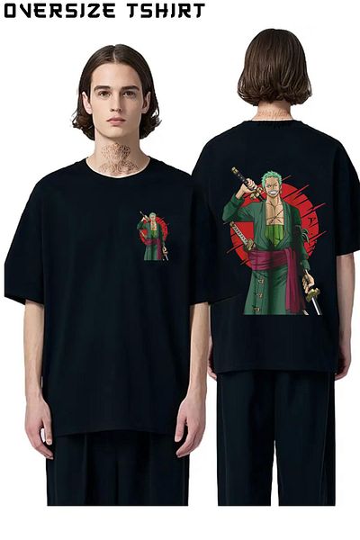 ZOKAWEAR One Piece Roronoa Zoro Custom Back Printed Oversize T-Shirt