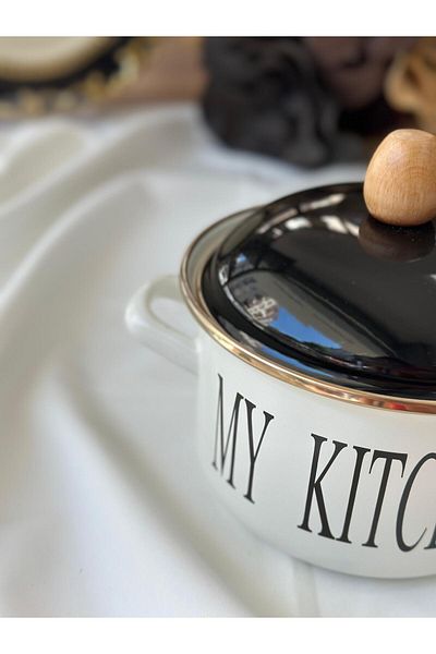 MD MİMOZA DEKOR Enamel Motto Pot 16 cm
