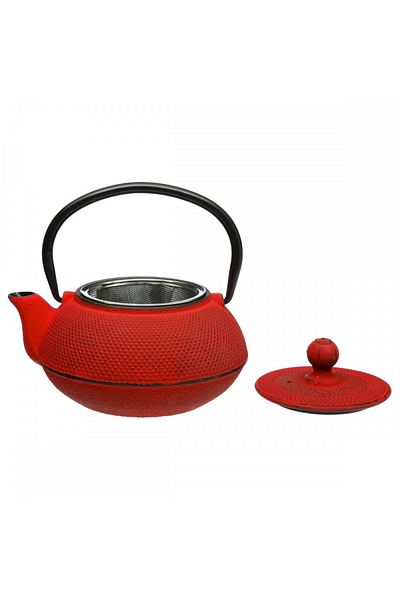 Secret de Gourmet Cast iron kettle, S&G, with removable infuser, Red, 600 ml