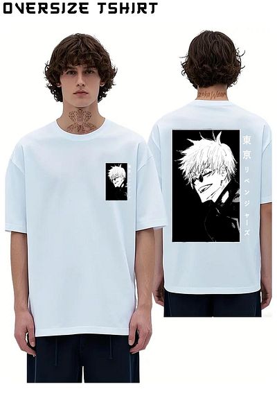 ZOKAWEAR Jujutsu Kaisen Satoru Gojo (Sensei̇4) Back Printed Oversize T-Shirt