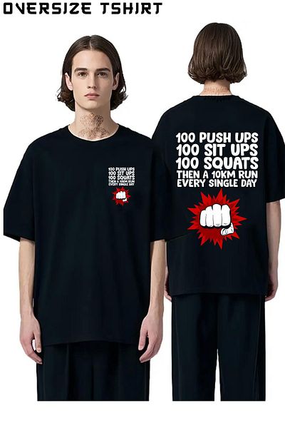 ZOKAWEAR Workout One Punch Man Back Printed Oversize T-Shirt