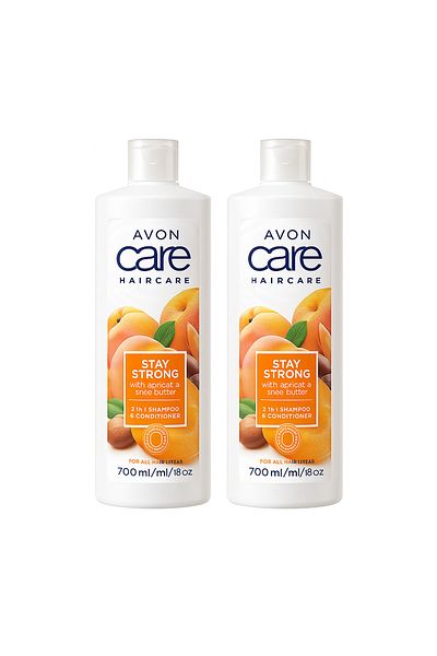 AVON Care Apricot & Shea Butter 2 in 1 Shampoo & Conditioner (Pack of 2)