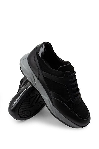 Deery Γνήσιο δέρμα Μαύρα Ανδρικά Παπούτσια Sneaker