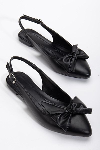 Dilimler Ayakkabı Women's Ballerinas Black Back Open Bow