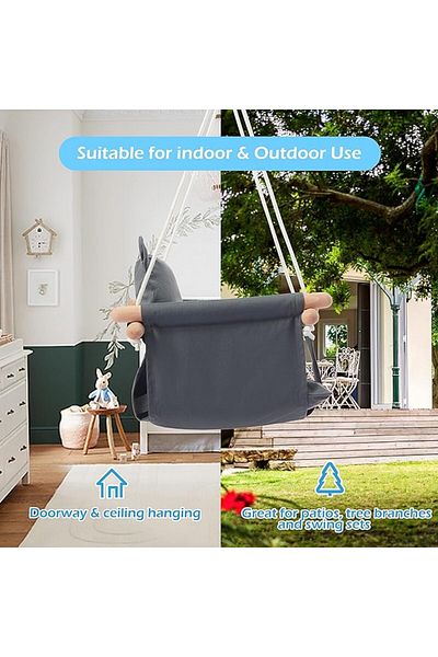 zola Swing for children, garden or your home, safety belt, maximum load 25 kg, gray