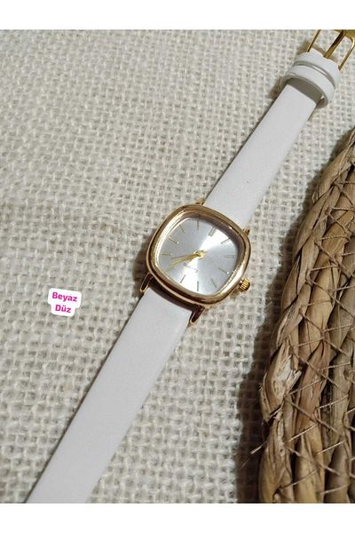 Brality Retro Model Vintage Women's Wristwatch... Oval Gold Case Beige Cord - 0021