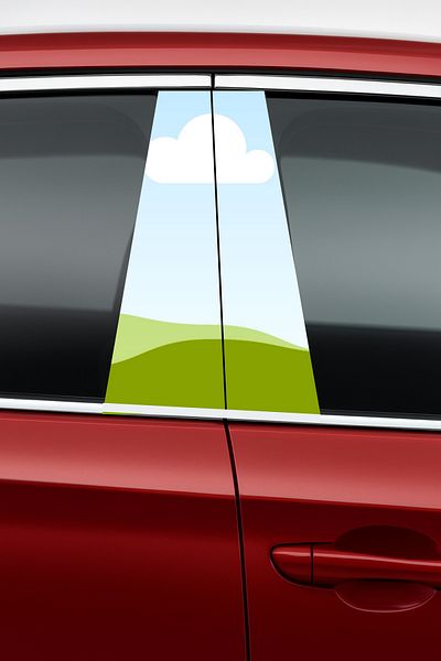 Happynesso Car Center Pole Sticker Turkish Flag Themed 20X45Cm Foil Print Right and Left Set