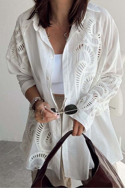 Lavanta Tekstil Embroidered Shirt