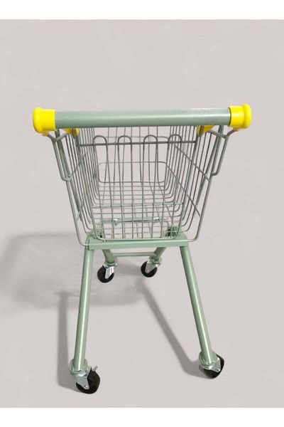 HSM Kids Iron Shopping Cart, Small Supermarket Shopping Cart, Toy Shopping Cart with Strong Metal Base