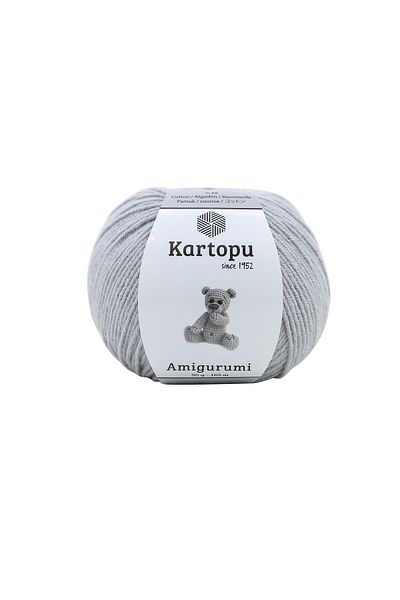 Kartopu Amigurumi Toy Punch Punch Πλεκτό νήμα ανοιχτό γκρι K991
