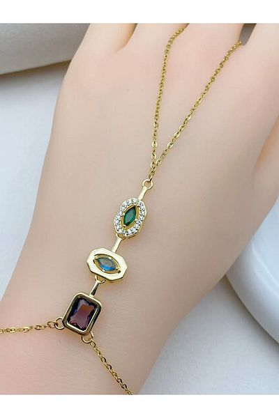 Garmon 316L Guaranteed Tarnish Free Steel Shahmeran, Purple Shahmeran with 3 Zircon Stones