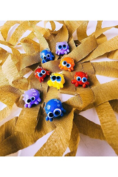 kırıkboncuk شكل السلطعون مصنوع يدويًا من خرز مورانو قطعة واحدة