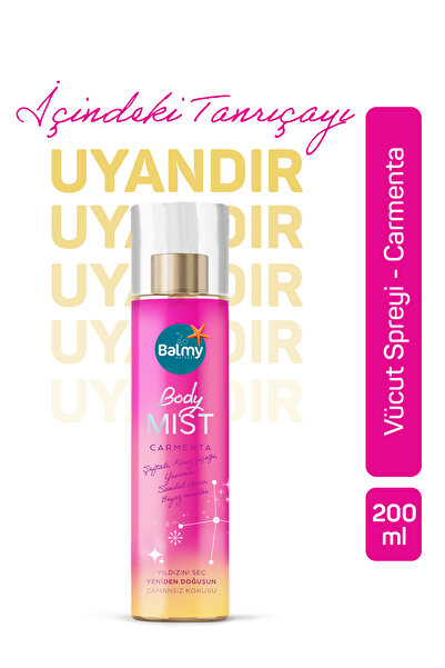Balmy Carmenta Kadın Vücut Spreyi, Şeftali & Sandal Ağacı & Beyaz Misk 200 ml