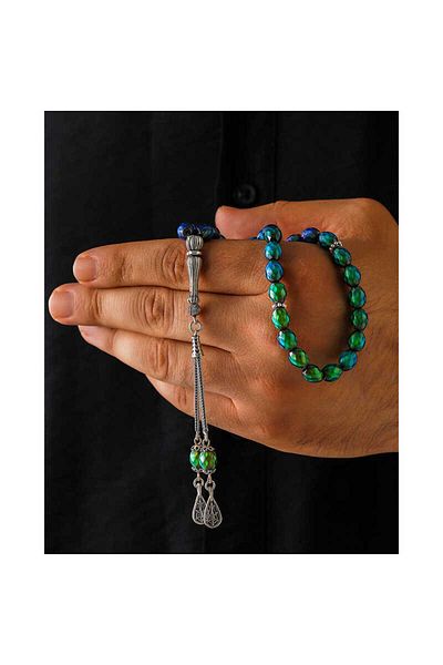 norsary Sensation Stone Rosary with Silver Accessories