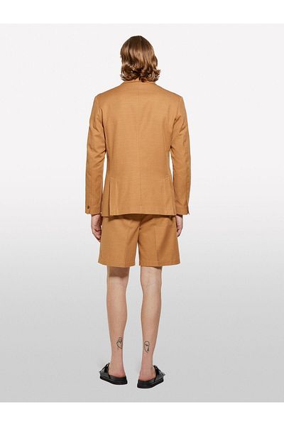 Sisley 100% Cotton Slit Detailed Regular Fit Bermuda Shorts Men's Brown Shorts - 325P4Gj0S9018